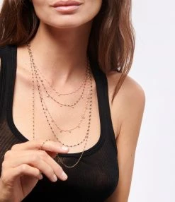 GIGI CLOZEAU Collier 5 Diamants Perles Résine Or Rose -Shaker Jewels Magasin clozb look20221116 387