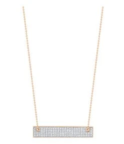 Ginette NY Collier Baguette Mini Or Rose Diamants