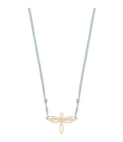 Ginette NY Collier Mini Dragonfly Soie Or Rose