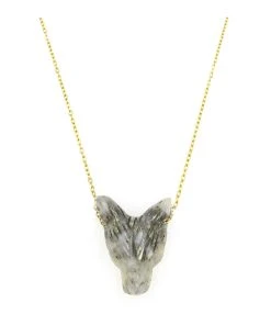 MON PRECIEUX GEM Collier Loup Calcédoine Blanche