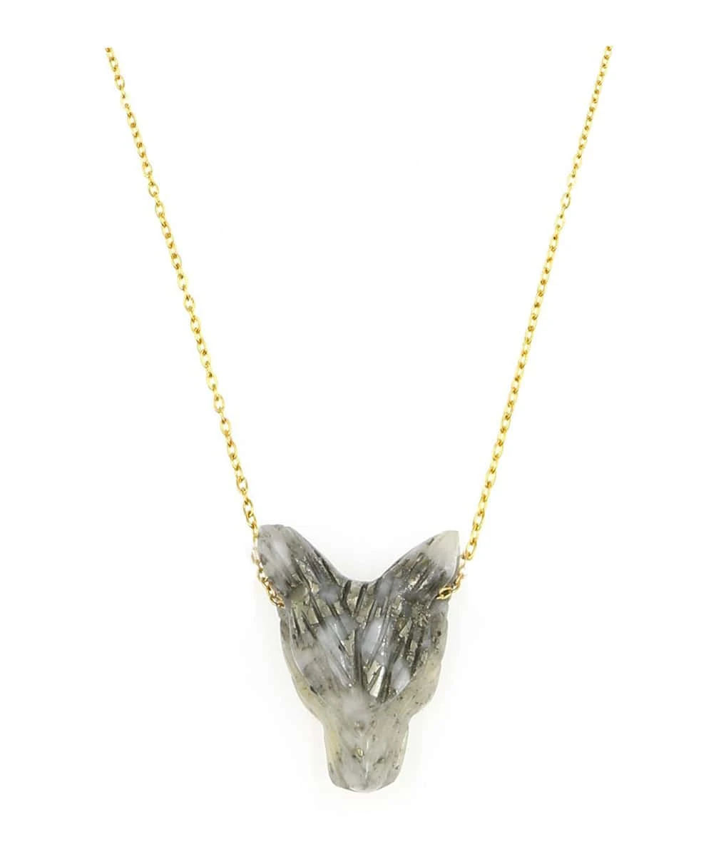 MON PRECIEUX GEM Collier Loup Calcédoine Blanche 1 MON PRECIEUX GEM Collier Loup Calcédoine Blanche