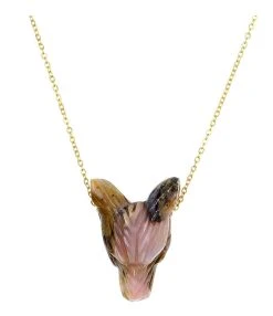 MON PRECIEUX GEM Collier Loup Opale Rose