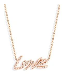 NAVA JOAILLERIE Collier Love Total Diamants Or Rose
