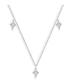NAVA JOAILLERIE Collier Cheyenne Mini-Losange Diamants Or Blanc