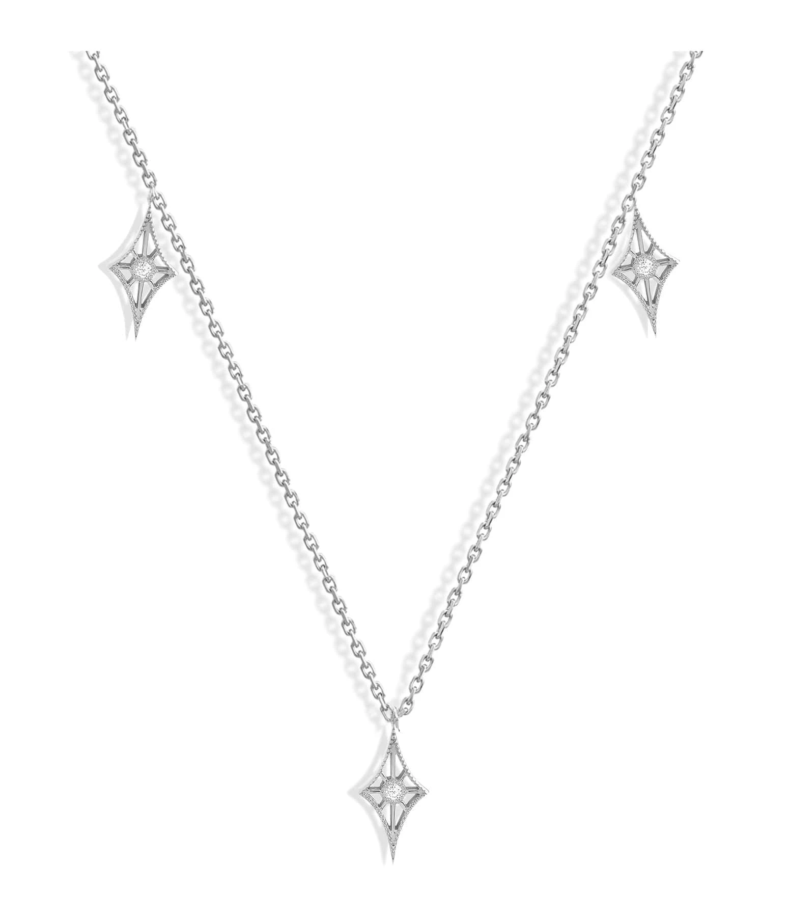 NAVA JOAILLERIE Collier Cheyenne Mini-Losange Diamants Or Blanc 1 NAVA JOAILLERIE Collier Cheyenne Mini-Losange Diamants Or Blanc