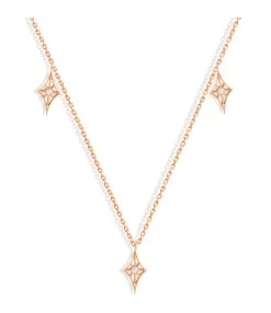 NAVA JOAILLERIE Collier Cheyenne Mini-Losange Diamants Or Rose
