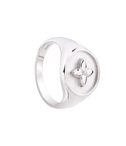 CABIROL Chevalière Croisette Argent