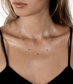 VANRYCKE Collier Stardust 5 Diamants Noir Or Rose -Shaker Jewels Magasin cs2r2 03 vanrycke stardust collier or rose 5 diamants 3 1024x1024 1