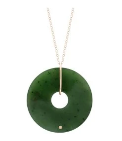 Ginette NY Sautoir Donut Jumbo Jade Chaîne Or Rose