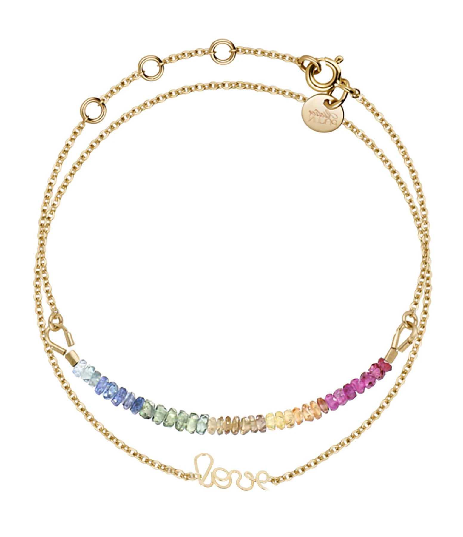 ATELIER PAULIN Bracelet Double Saphir Rainbow Love Gold Filled 1 ATELIER PAULIN Bracelet Double Saphir Rainbow Love Gold Filled