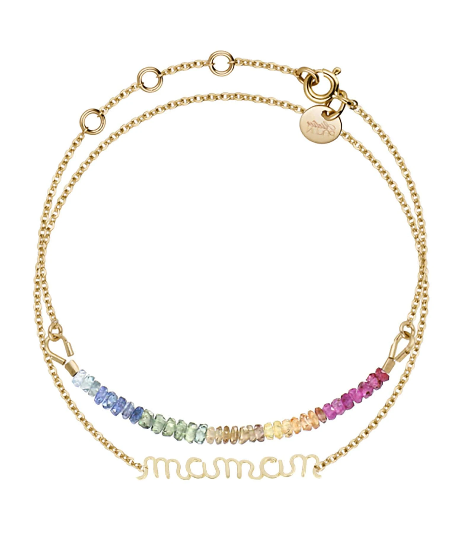 ATELIER PAULIN Bracelet Double Saphir Rainbow Maman Gold Filled 1 ATELIER PAULIN Bracelet Double Saphir Rainbow Maman Gold Filled