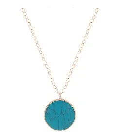 Ginette NY Sautoir Ever Disc Jumbo Turquoise Or Rose
