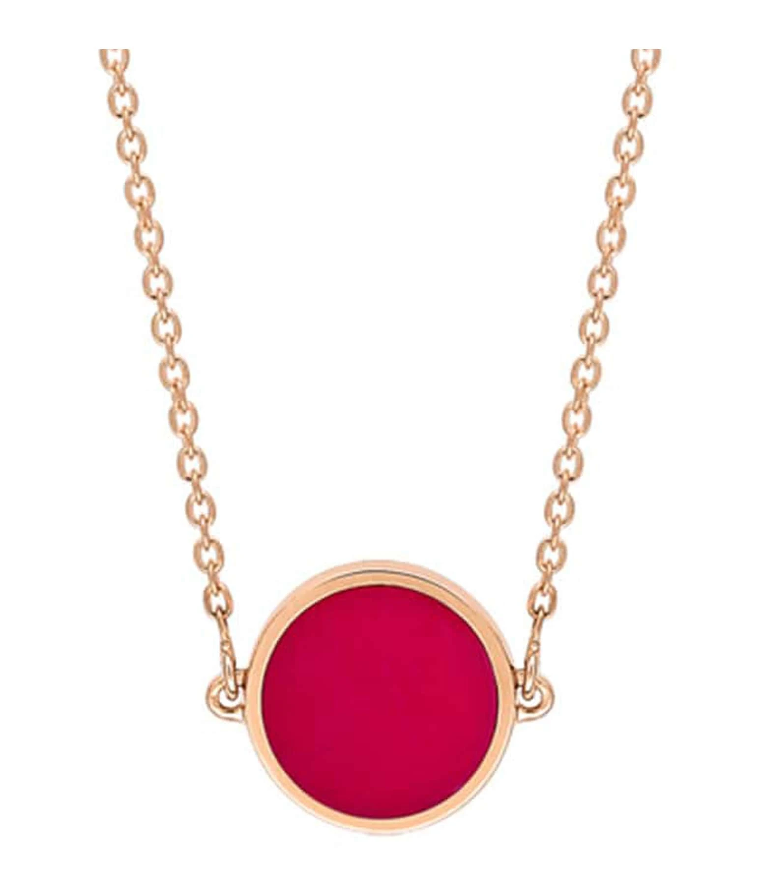 Ginette NY Collier Ever Mini Disc Corail Or Rose 1 Ginette NY Collier Ever Mini Disc Corail Or Rose