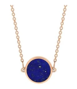 Ginette NY Collier Ever Mini Disc Lapis Lazuli Or Rose