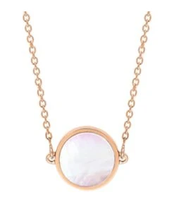 Ginette NY Collier Ever Mini Disc Nacre Rose Or Rose