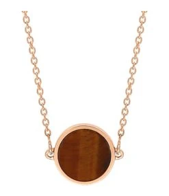 Ginette NY Collier Ever Mini Disc Ćil De Tigre Or Rose
