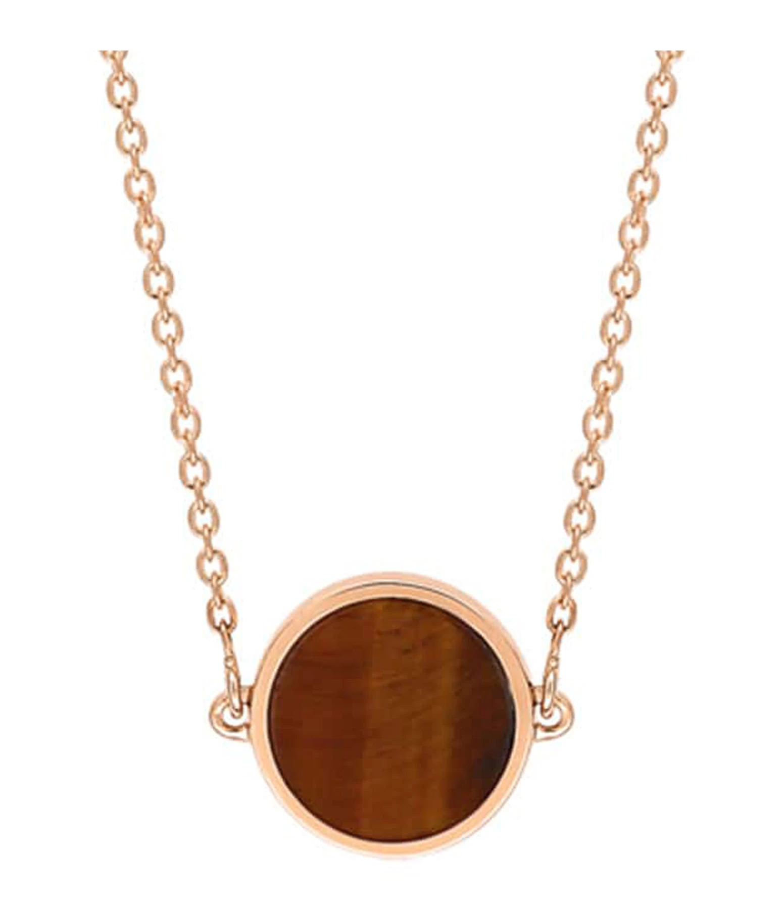 Ginette NY Collier Ever Mini Disc Œil De Tigre Or Rose 1 Ginette NY Collier Ever Mini Disc Œil De Tigre Or Rose