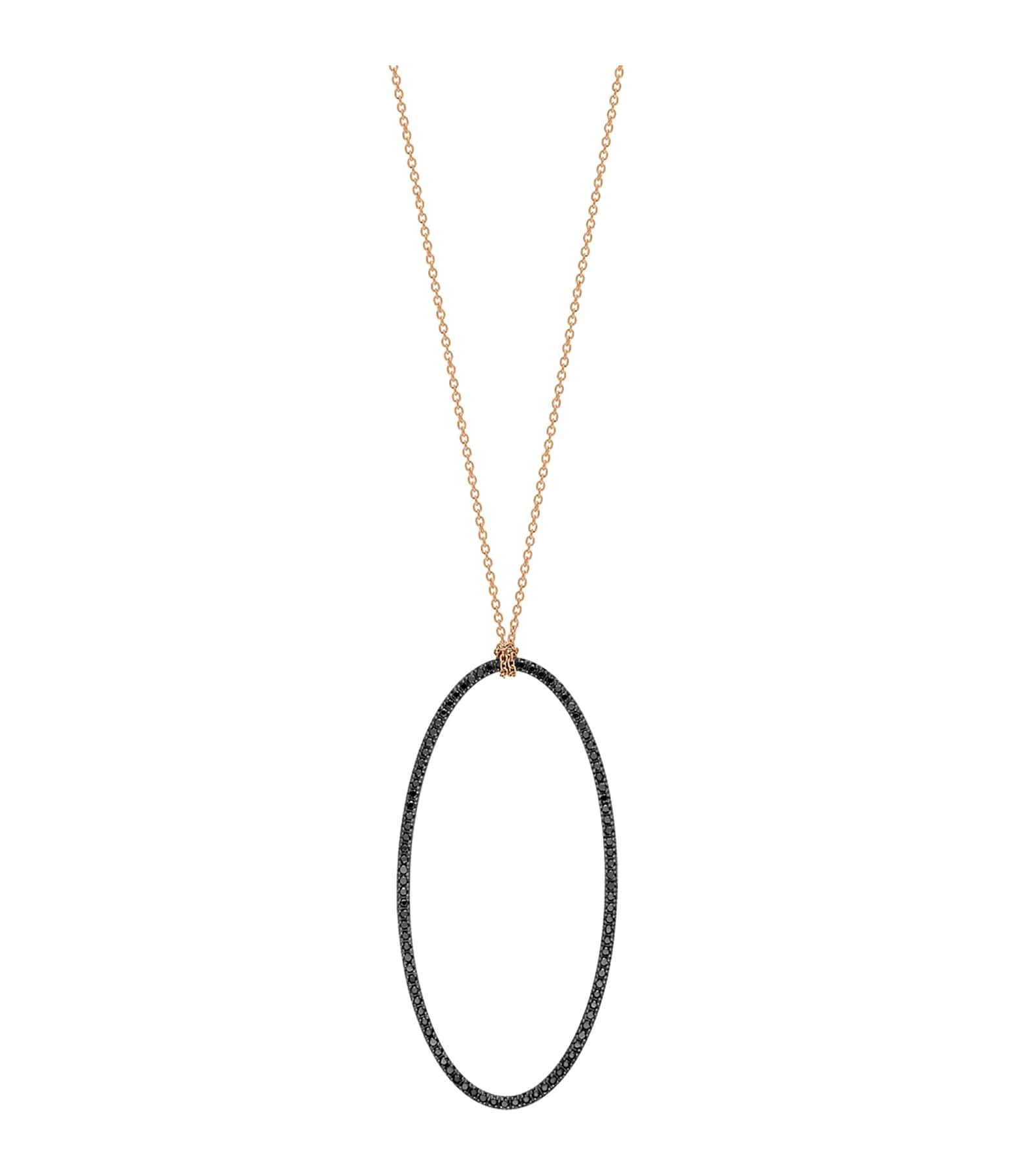 Ginette NY Collier Ellipses & Sequins Jumbo Or Rose Diamants Noirs 1 Ginette NY Collier Ellipses & Sequins Jumbo Or Rose Diamants Noirs