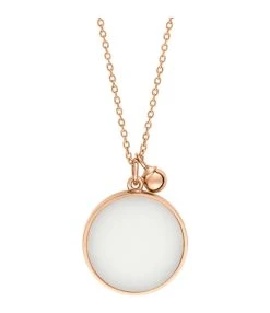 Ginette NY Collier Ever Disc Agate Blanche Or Rose