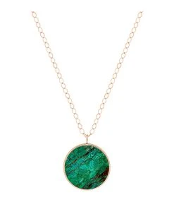 Ginette NY Sautoir Ever Disc Jumbo Chrysocolle Or Rose