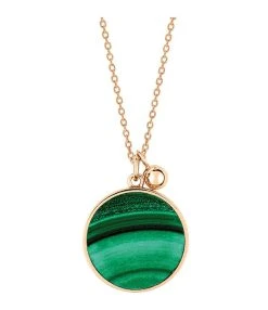 Ginette NY Collier Ever Disc Malachite Or Rose