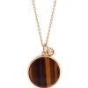 Ginette NY Collier Ever Disc Œil De Tigre Or Rose