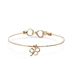 ATELIER PAULIN Jonc Pampille Trèfle Gold Filled Martelé, Exclusivité Lulli