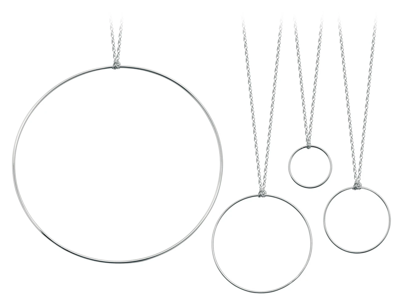 Ginette NY Collier Circles Mini Or Blanc 2 Ginette NY Collier Circles Mini Or Blanc – Image 2