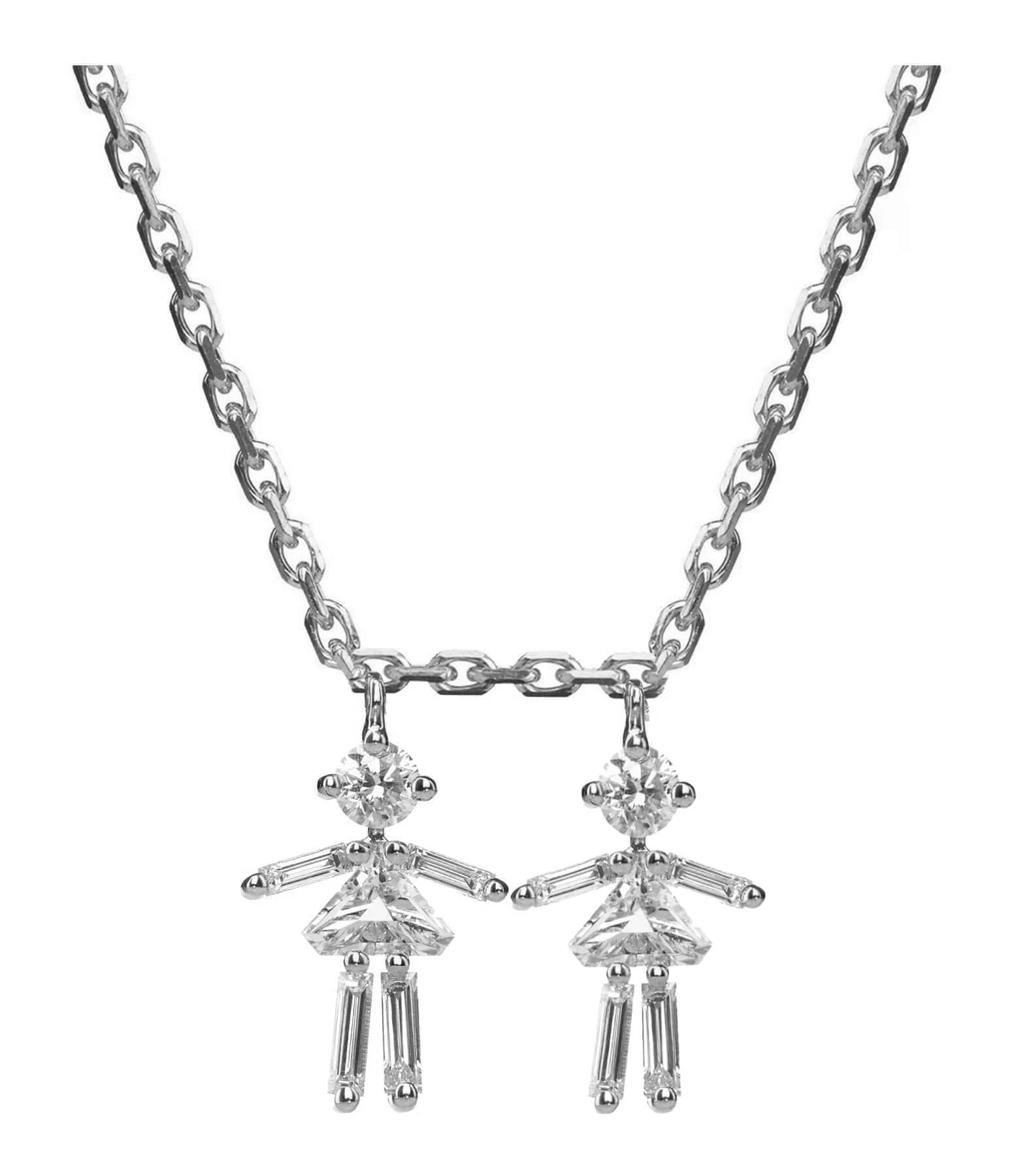 LITTLE ONES Collier Emblématique Fille Fille Or Blanc Diamants 1 LITTLE ONES Collier Emblématique Fille Fille Or Blanc Diamants