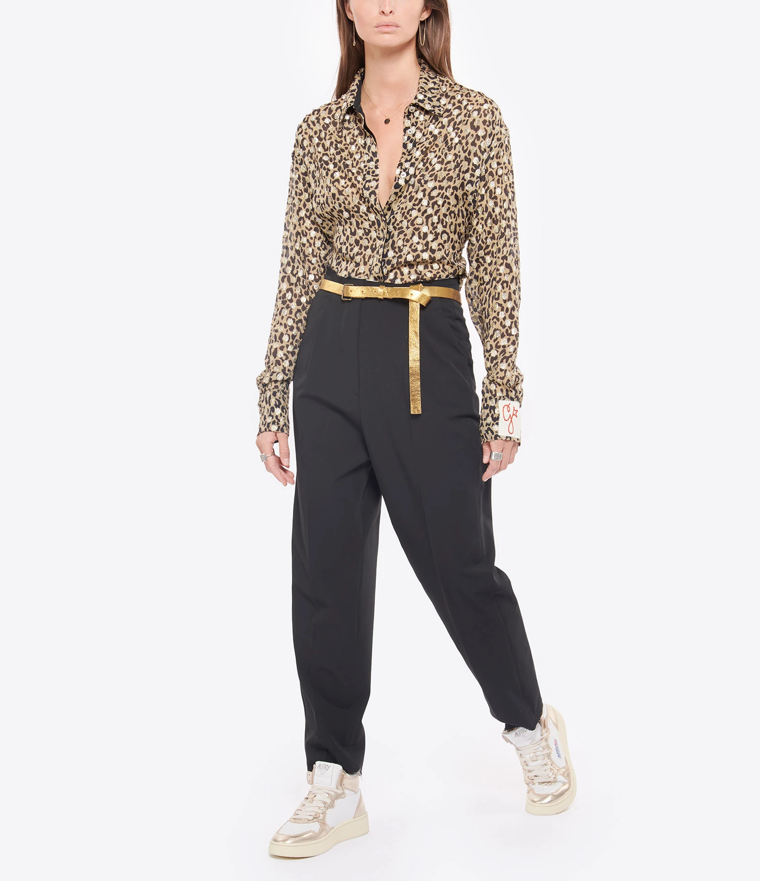 FORTE_FORTE Ceinture Cuir Suédé Jaune Or 4 FORTE_FORTE Ceinture Cuir Suédé Jaune Or – Image 4