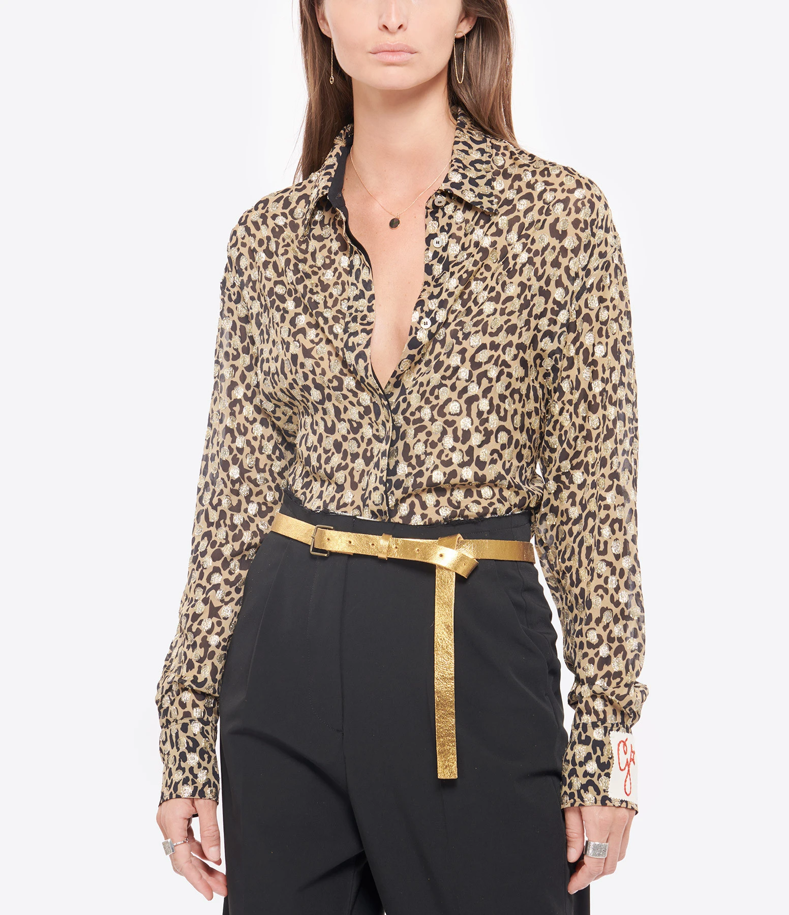 FORTE_FORTE Ceinture Cuir Suédé Jaune Or 3 FORTE_FORTE Ceinture Cuir Suédé Jaune Or – Image 3