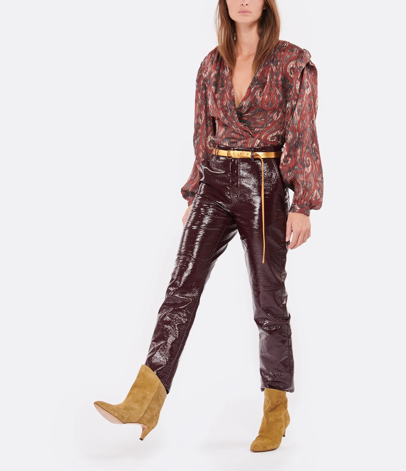 FORTE_FORTE Ceinture Cuir Suédé Jaune Or 5 FORTE_FORTE Ceinture Cuir Suédé Jaune Or – Image 5