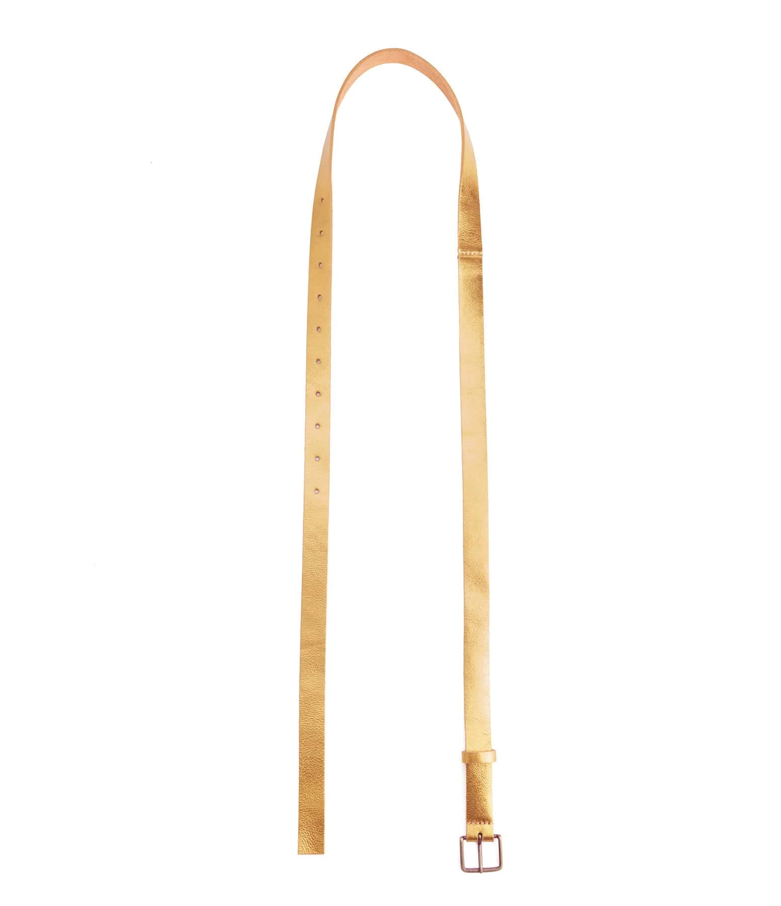 FORTE_FORTE Ceinture Cuir Suédé Jaune Or 2 FORTE_FORTE Ceinture Cuir Suédé Jaune Or – Image 2