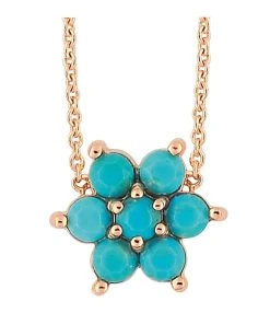 Ginette NY Collier Fallen Sky Or Rose Turquoise