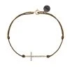 LSONGE Bracelet Croix L Cordon Taupe