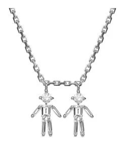 LITTLE ONES Collier Emblématique Garçon Garçon Or Blanc Diamants