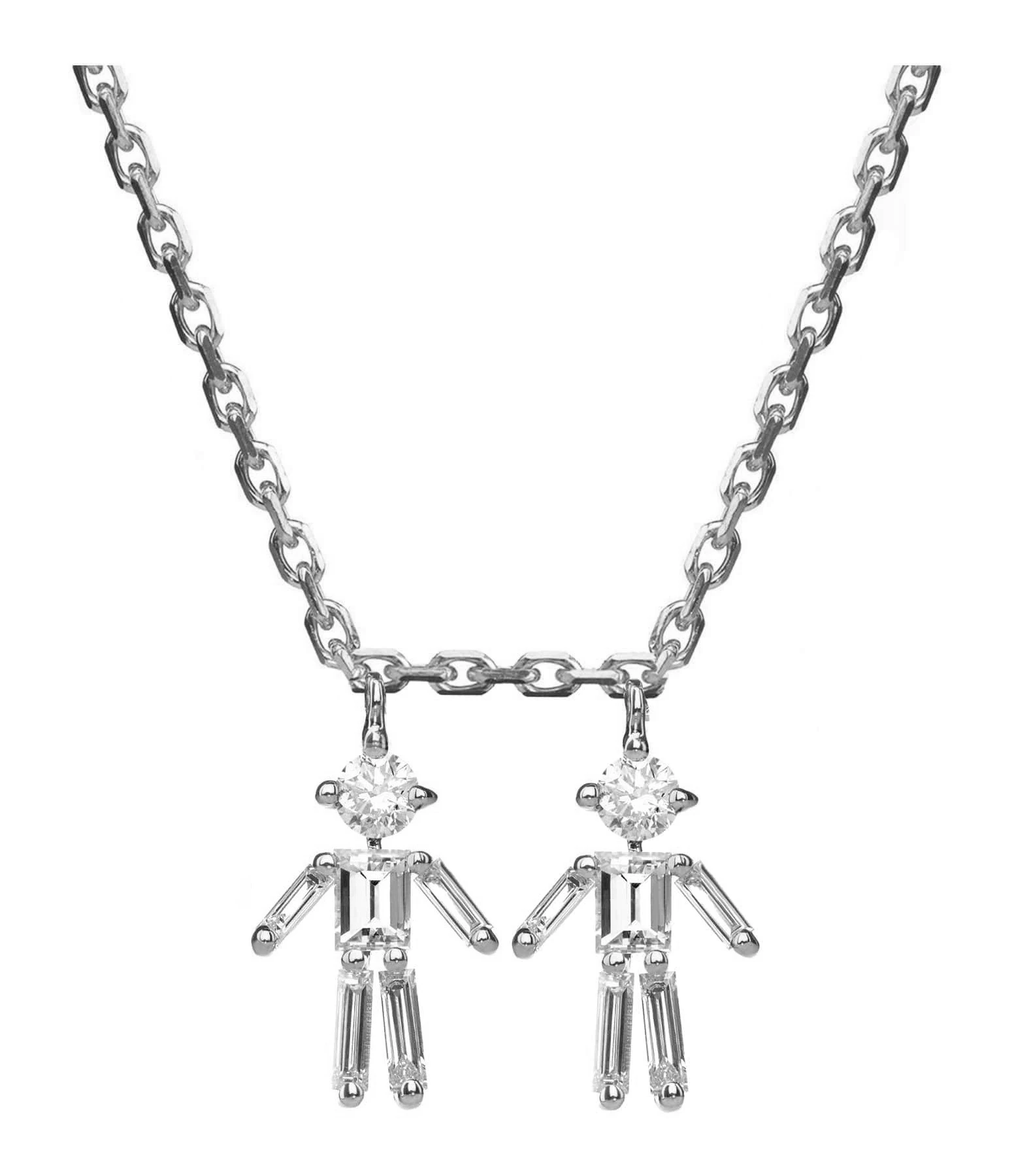 LITTLE ONES Collier Emblématique Garçon Garçon Or Blanc Diamants 1 LITTLE ONES Collier Emblématique Garçon Garçon Or Blanc Diamants