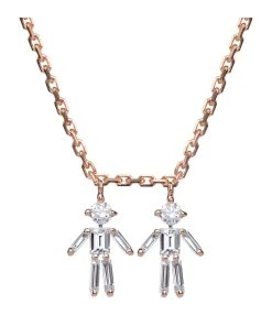 LITTLE ONES Collier Emblématique Garçon Garçon Or Rose Diamant