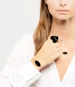 Ginette NY Bague Angèle Jumbo Cœur Or Rose Onyx 5 Ginette NY Bague Angèle Jumbo Cœur Or Rose Onyx -Shaker Jewels Magasin ginbe look20190527 190