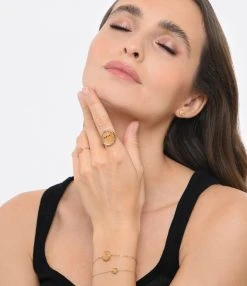 Ginette NY Bracelet Ever Disc Or Rose Jaspe -Shaker Jewels Magasin ginbe look20221223 33
