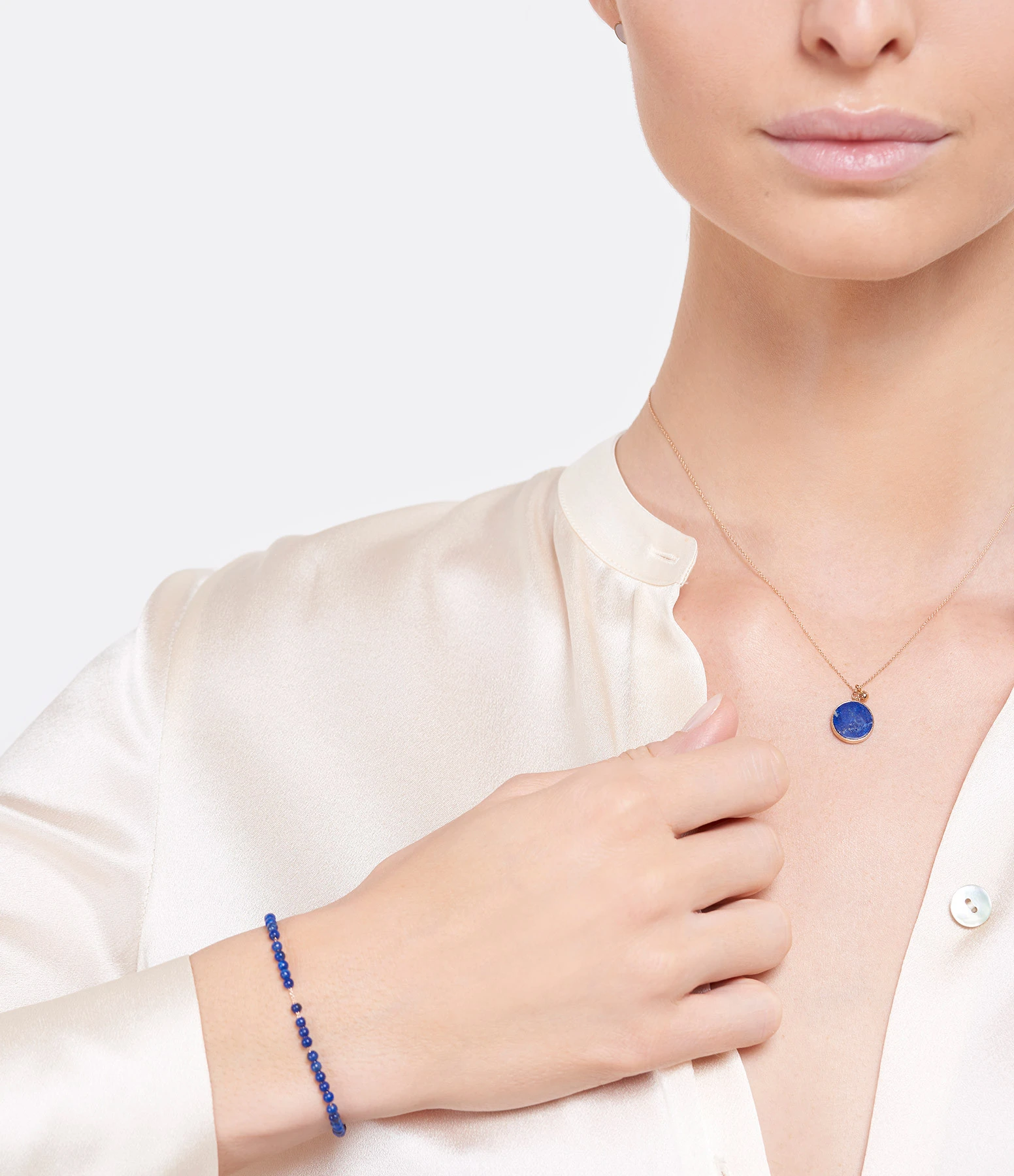 Ginette NY Bracelet Maria Mini Or Rose Lapis Lazuli 2 Ginette NY Bracelet Maria Mini Or Rose Lapis Lazuli – Image 2