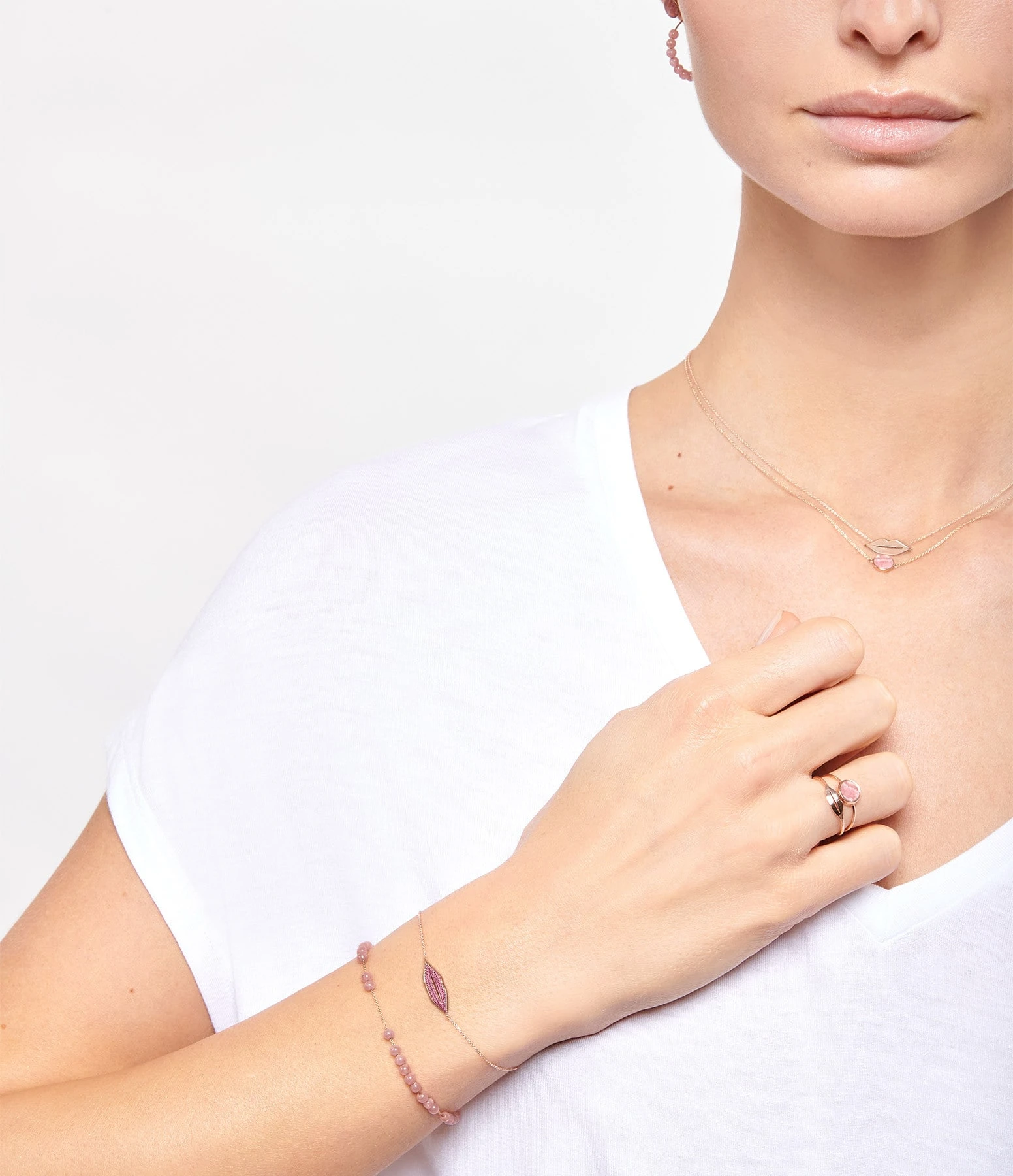 Ginette NY Bracelet Maria Mini Rhodocrosite Or Rose 3 Ginette NY Bracelet Maria Mini Rhodocrosite Or Rose – Image 3