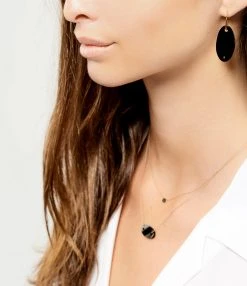 Ginette NY Collier Ellipses & Sequins Mini Or Rose Diamants Noirs 5 Ginette NY Collier Ellipses & Sequins Mini Or Rose Diamants Noirs -Shaker Jewels Magasin ginbo look20190527 201