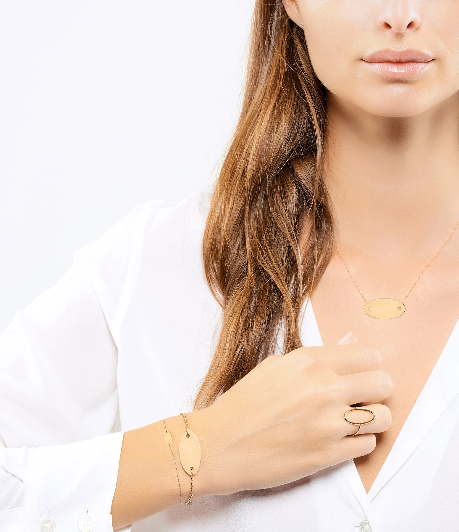 Ginette NY Bague Ellipses & Sequins Or Rose 3 Ginette NY Bague Ellipses & Sequins Or Rose – Image 3