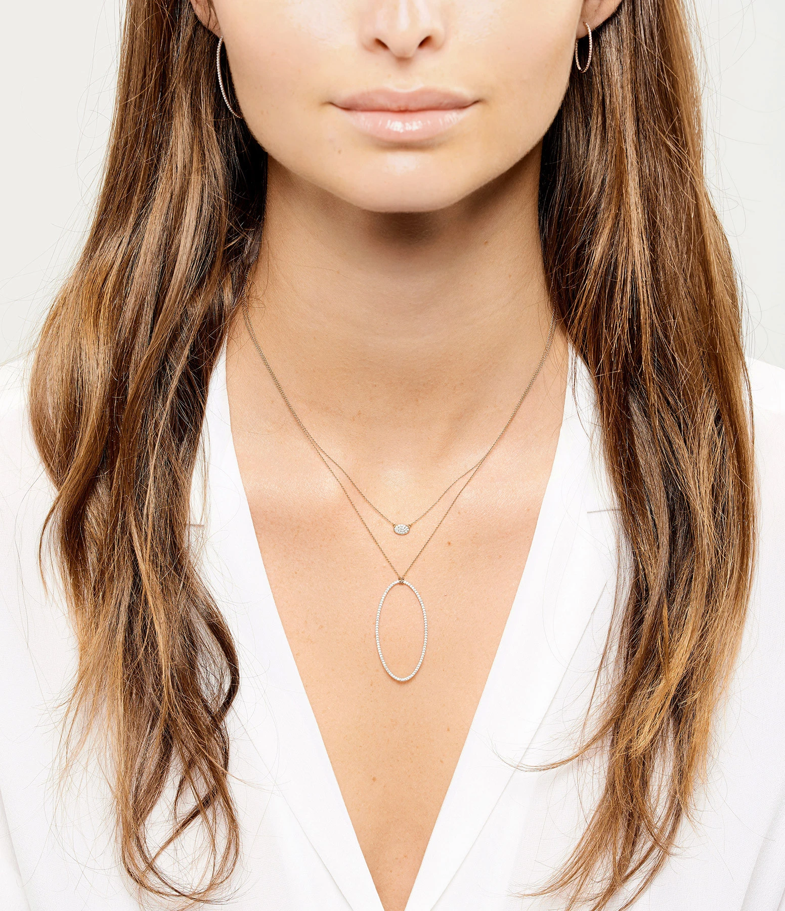 Ginette NY Collier Ellipses & Sequins Jumbo Or Rose Diamants 2 Ginette NY Collier Ellipses & Sequins Jumbo Or Rose Diamants – Image 2