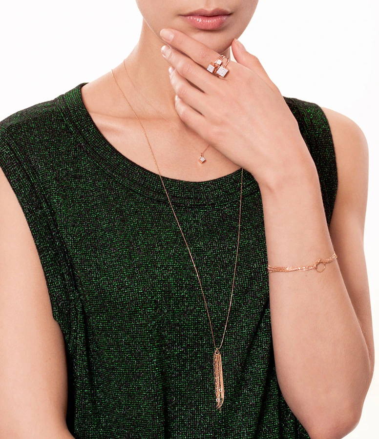 Ginette NY Bague Baguette Ever Baby Or Rose Diamants 2 Ginette NY Bague Baguette Ever Baby Or Rose Diamants – Image 2