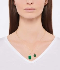Ginette NY Collier Ever Disc Malachite Or Rose -Shaker Jewels Magasin ginev look20211220 22