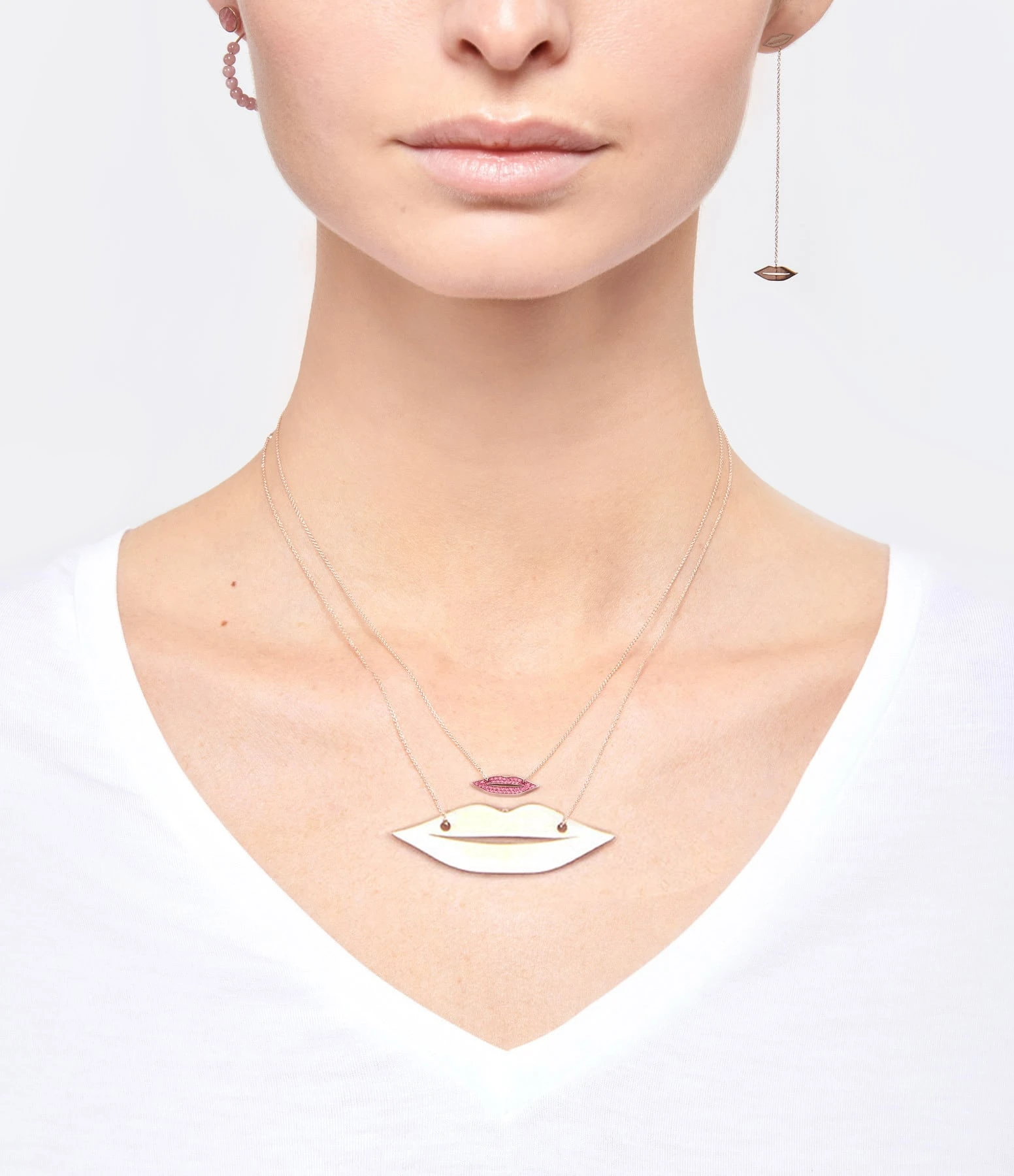 Ginette NY Collier French Kiss Jumbo Or Rose 2 Ginette NY Collier French Kiss Jumbo Or Rose – Image 2