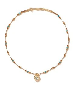 TITYARAVY Collier Gini Apatite Argent Doré