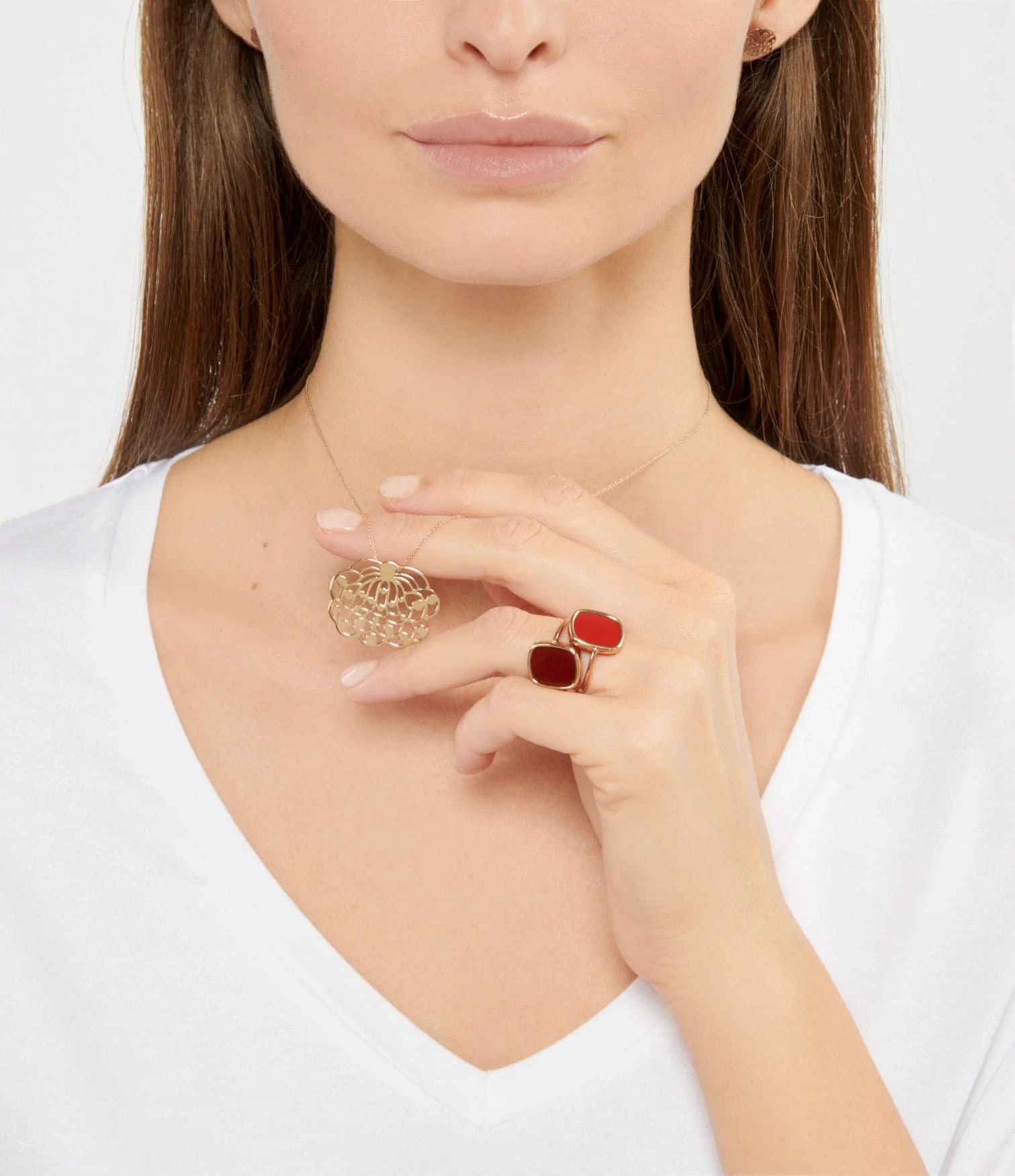 Ginette NY Bague Antique Corail Or Rose 2 Ginette NY Bague Antique Corail Or Rose – Image 2